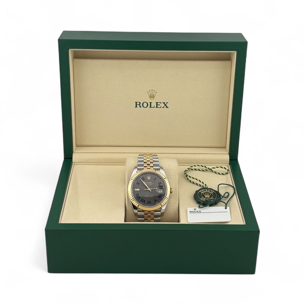 Rolex Datejust 41mm Wimbledon Two-Tone 126333 July 2024 Pre-Owned Mint Full Set