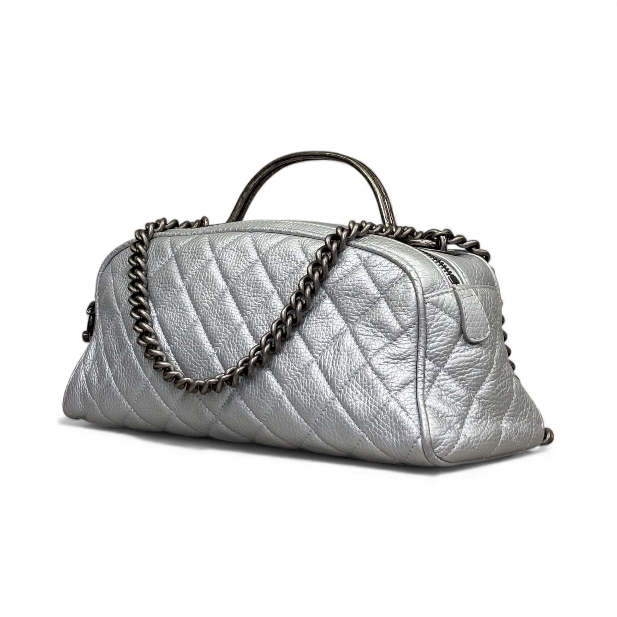 Chanel Mini Bowling Bag | Metallic Calfskin | Pre-Owned