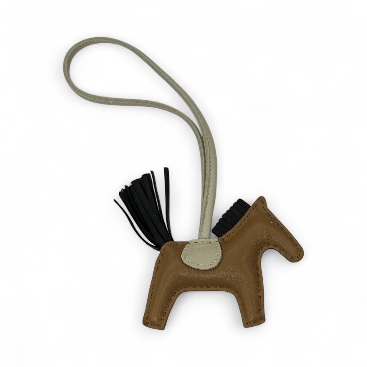 Hermes Leather Rodeo Charm Brown