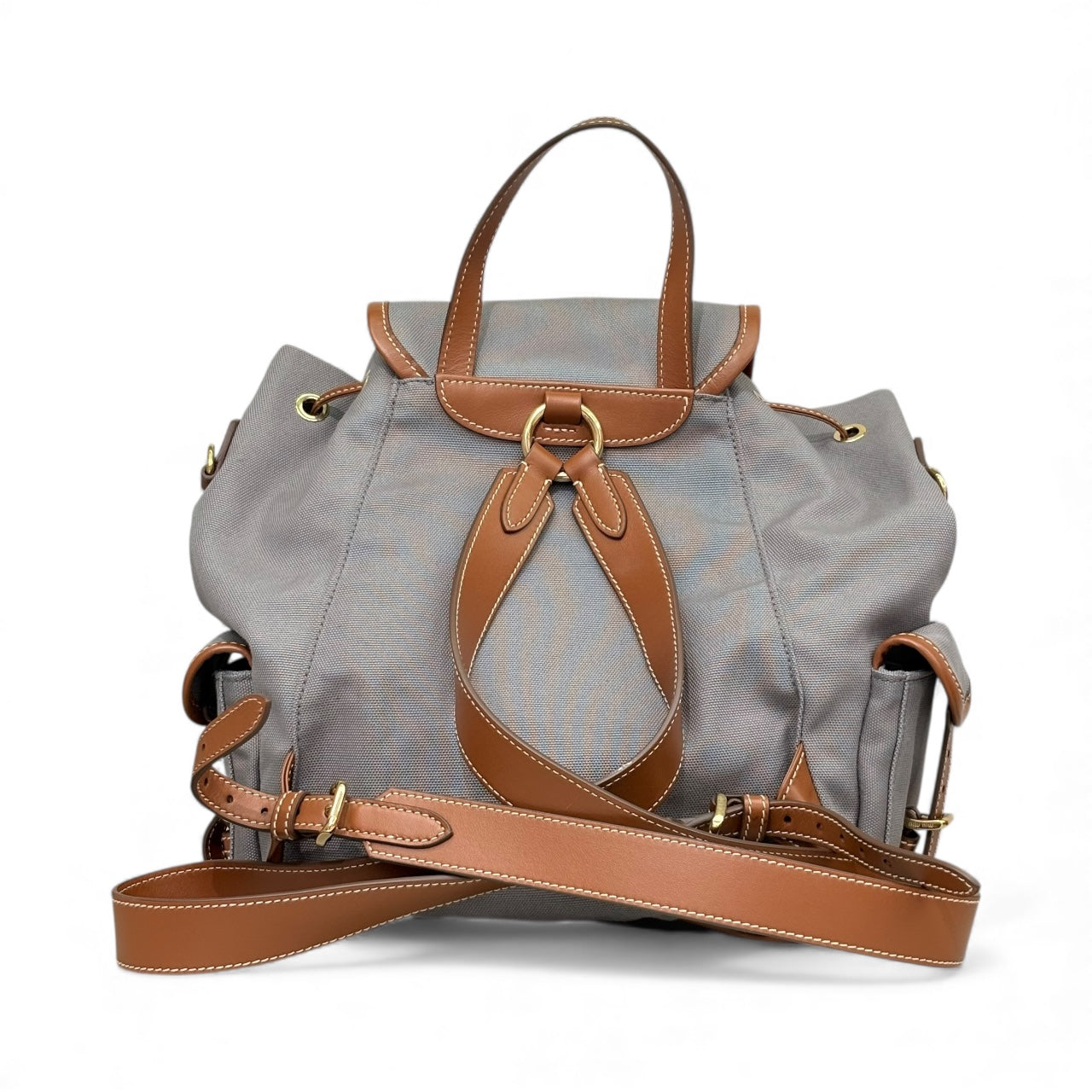 Miumiu Canvas & Leather Backpack Medium