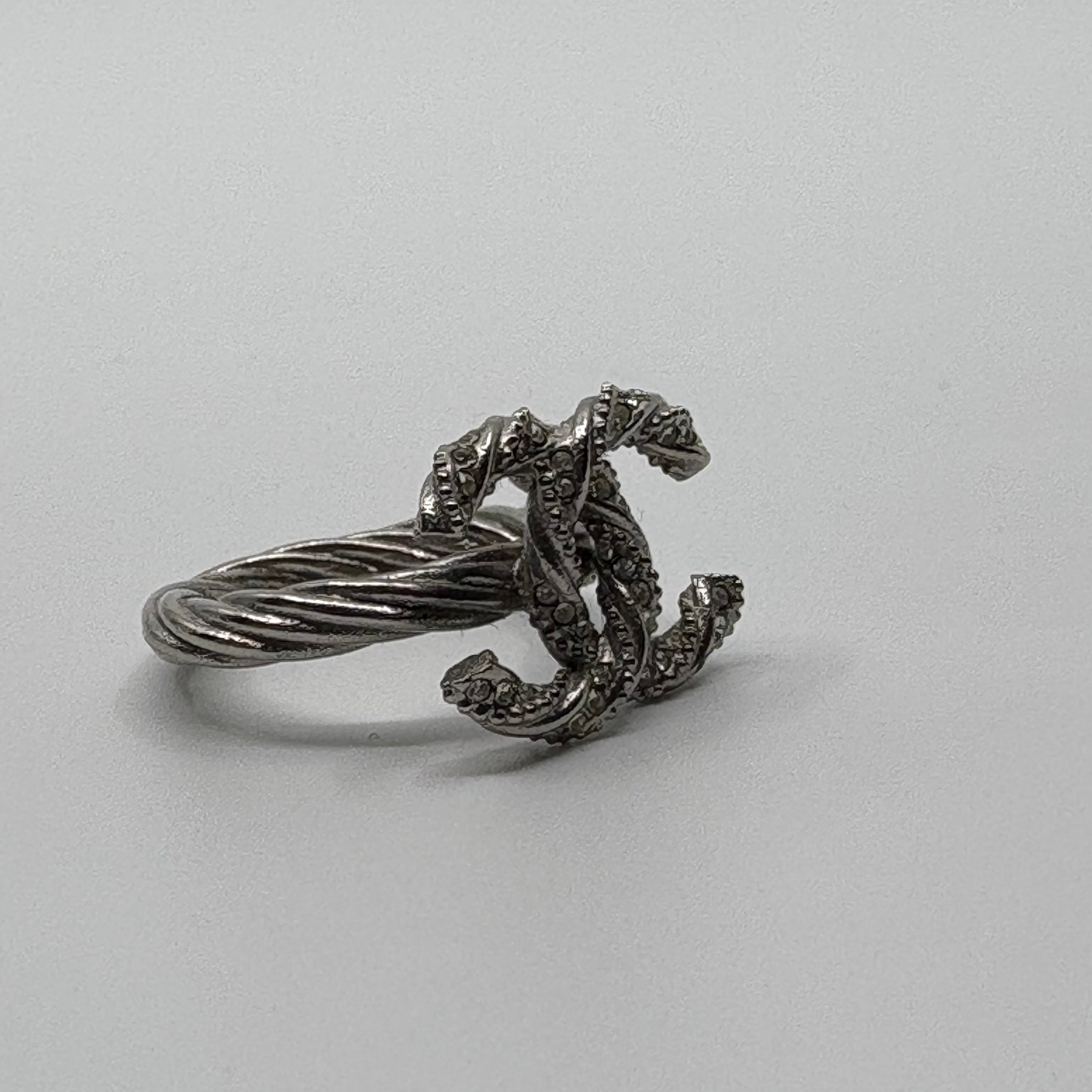 Chanel Ring Silver Tone Pre-Owned
