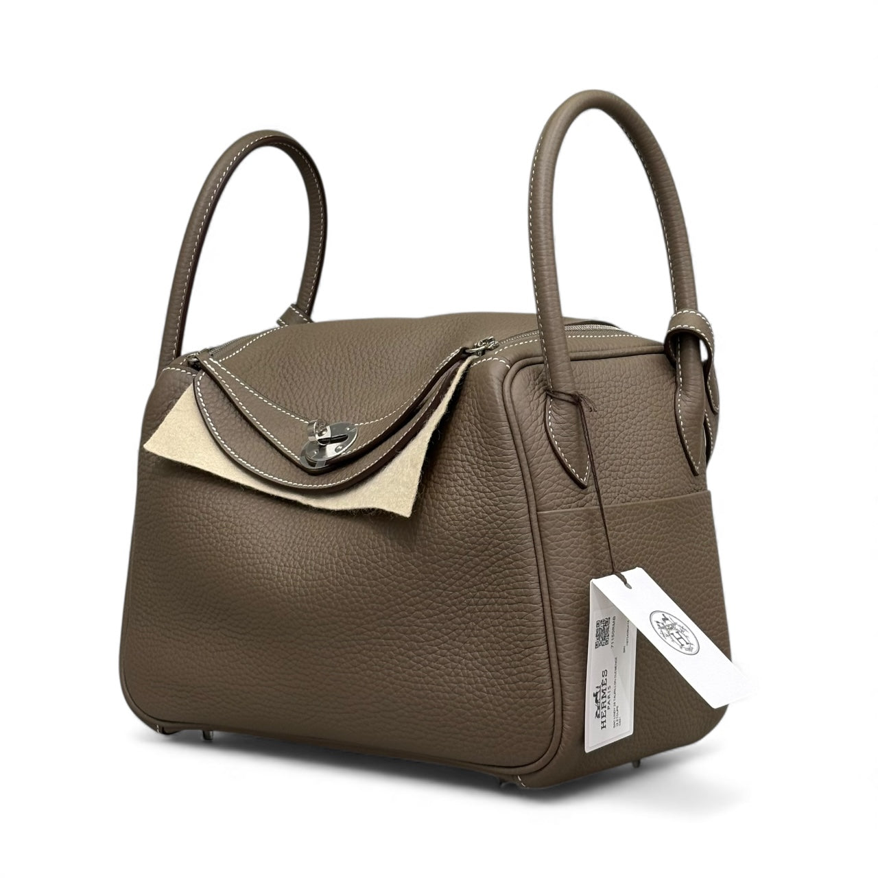 HERMÈS Lindy 26 Etoupe PHW NEW