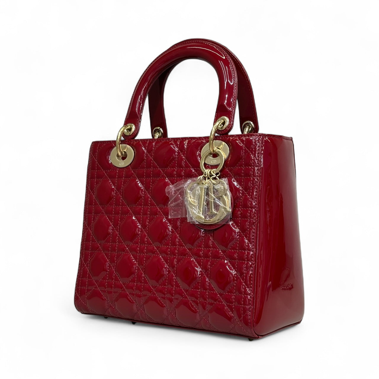 Christian Dior Lady Dior Patent Red Pre-Owned