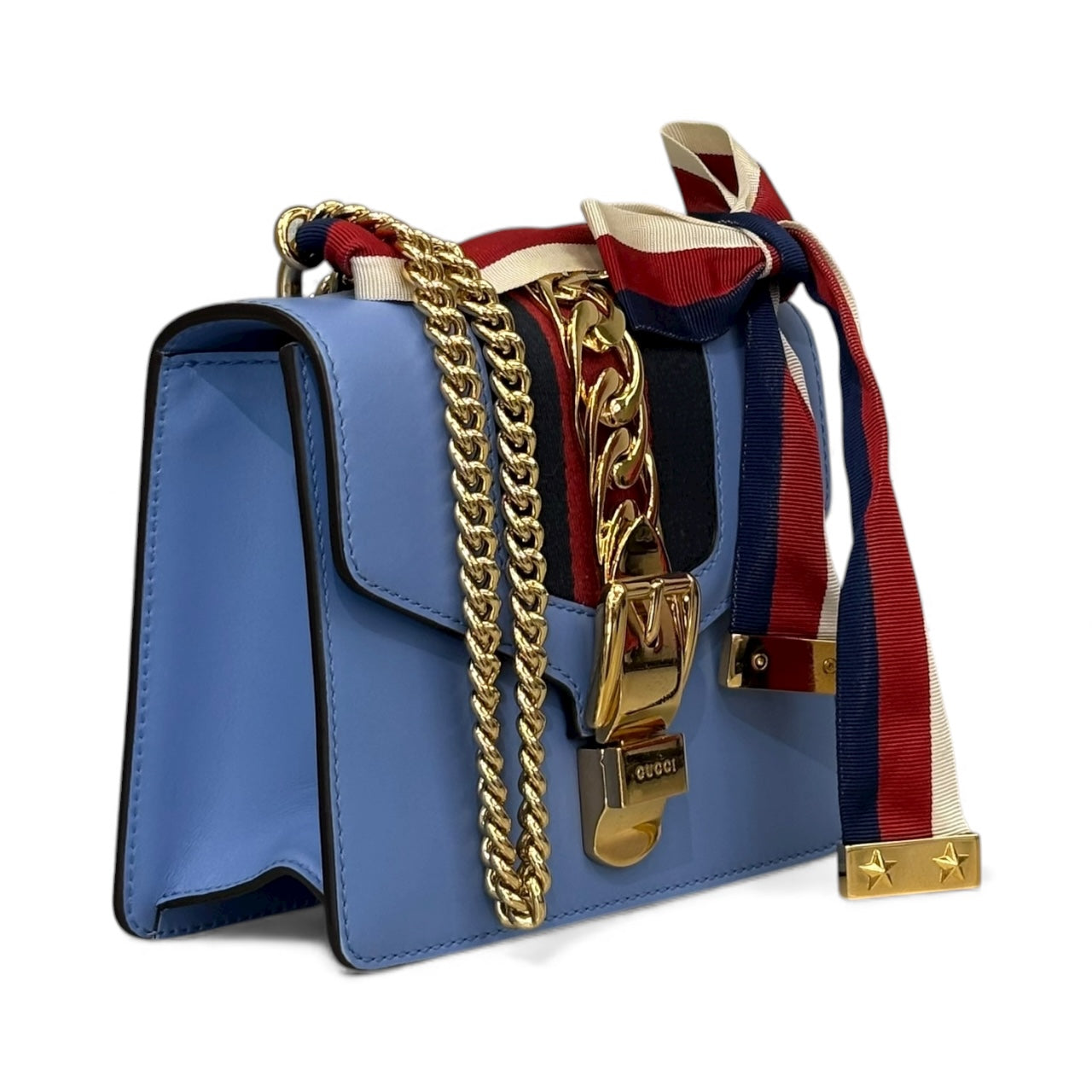 Gucci Leather Sylvie Mini Chain Bag Pre-Owned Mint