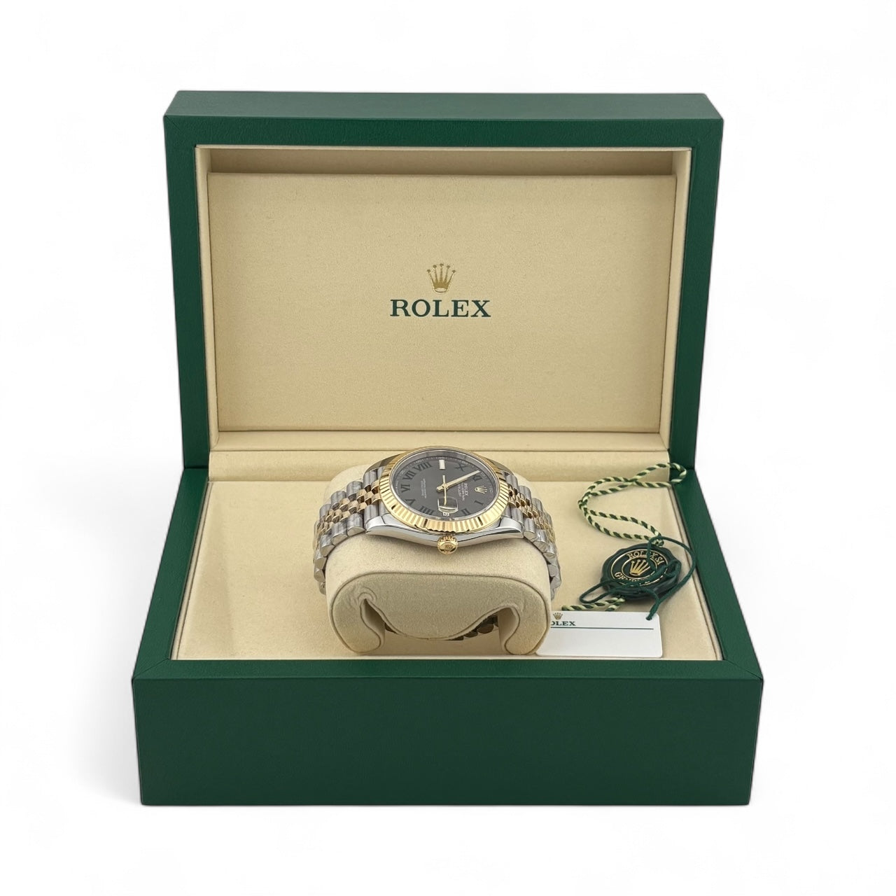 Rolex Datejust 41mm Wimbledon Two-Tone 126333 July 2024 Pre-Owned Mint Full Set