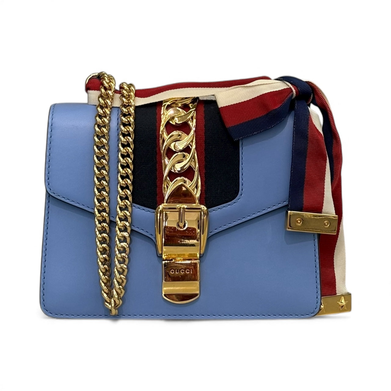 Gucci Leather Sylvie Mini Chain Bag Pre-Owned Mint