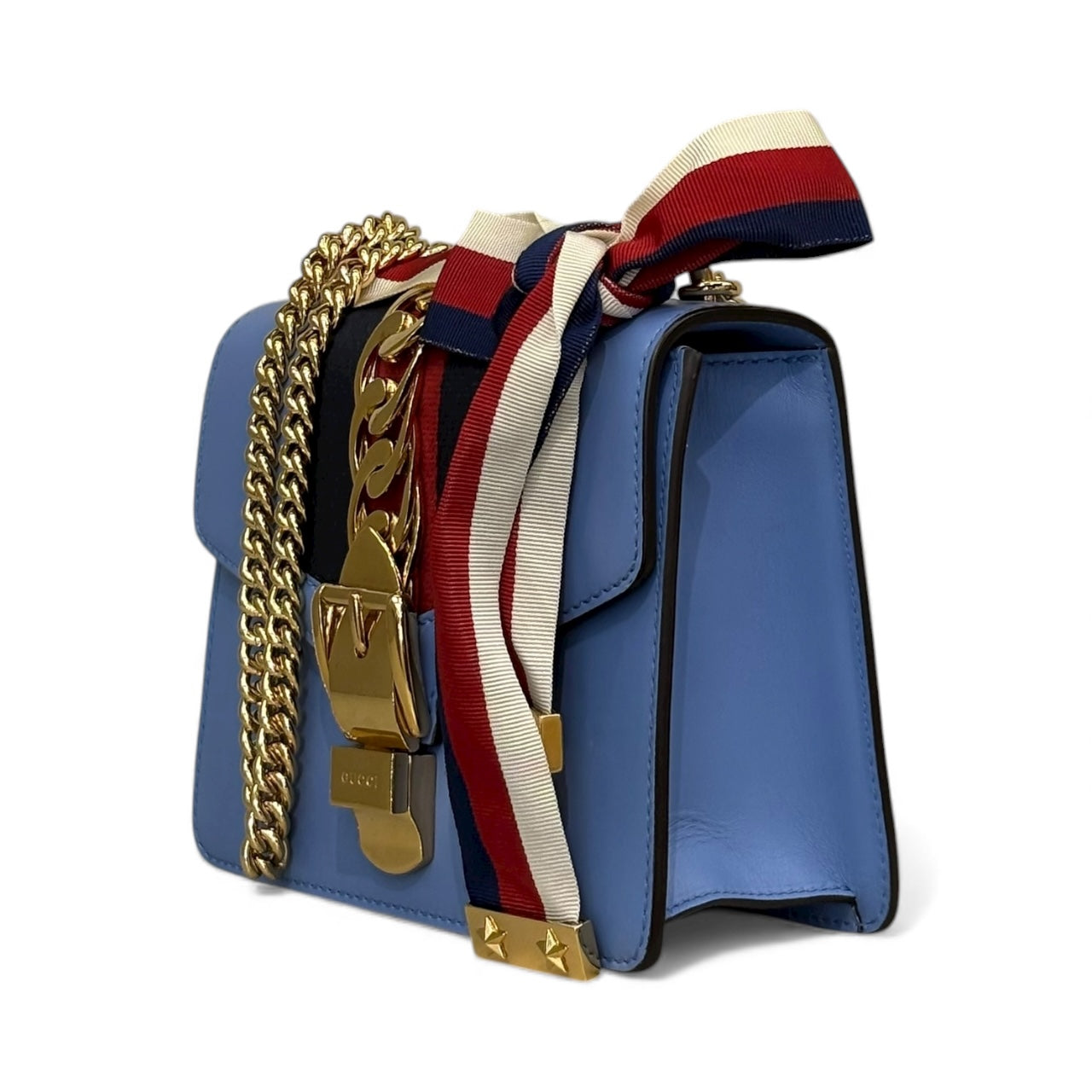 Gucci Leather Sylvie Mini Chain Bag Pre-Owned Mint