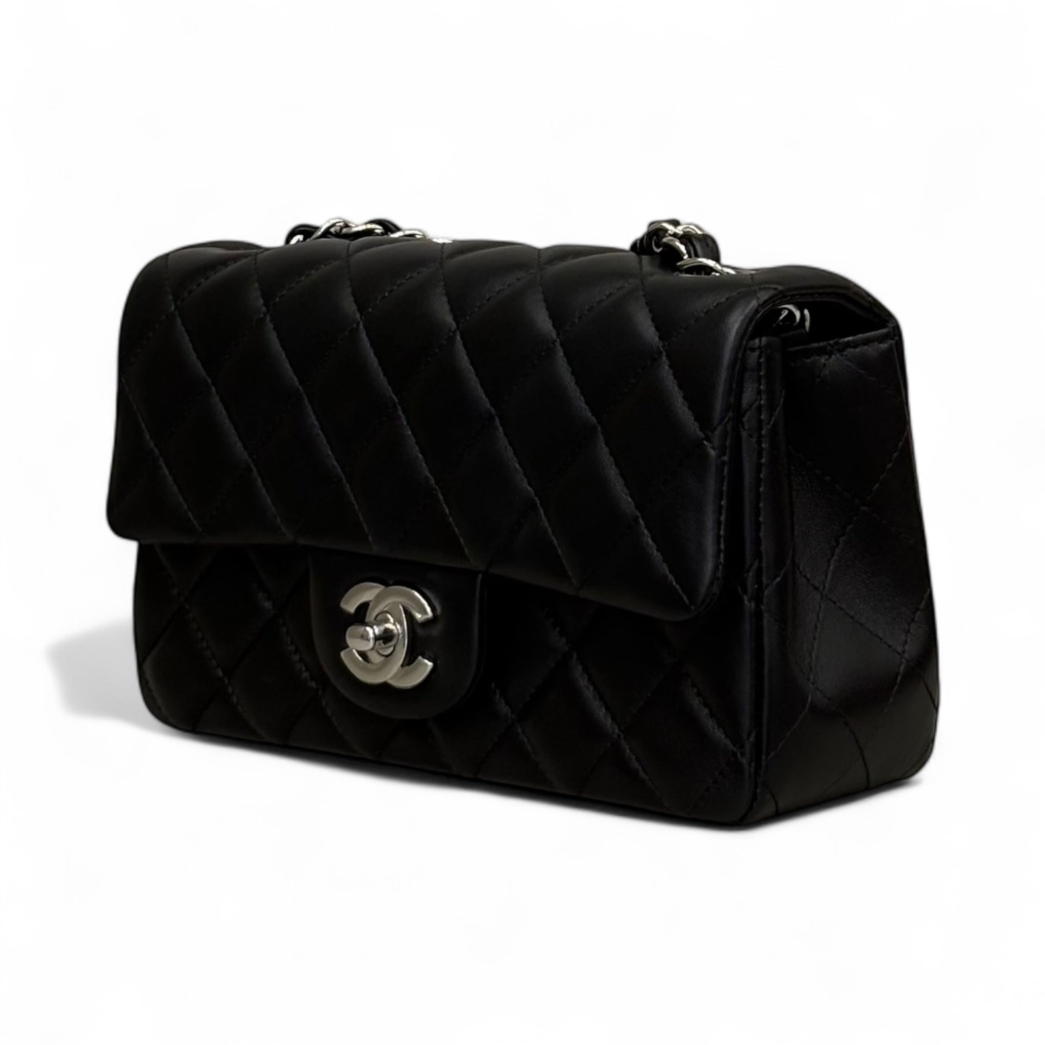 Chanel Classic Flap | Black Lambskin Leather | Silver Hardware | Pre-Owned