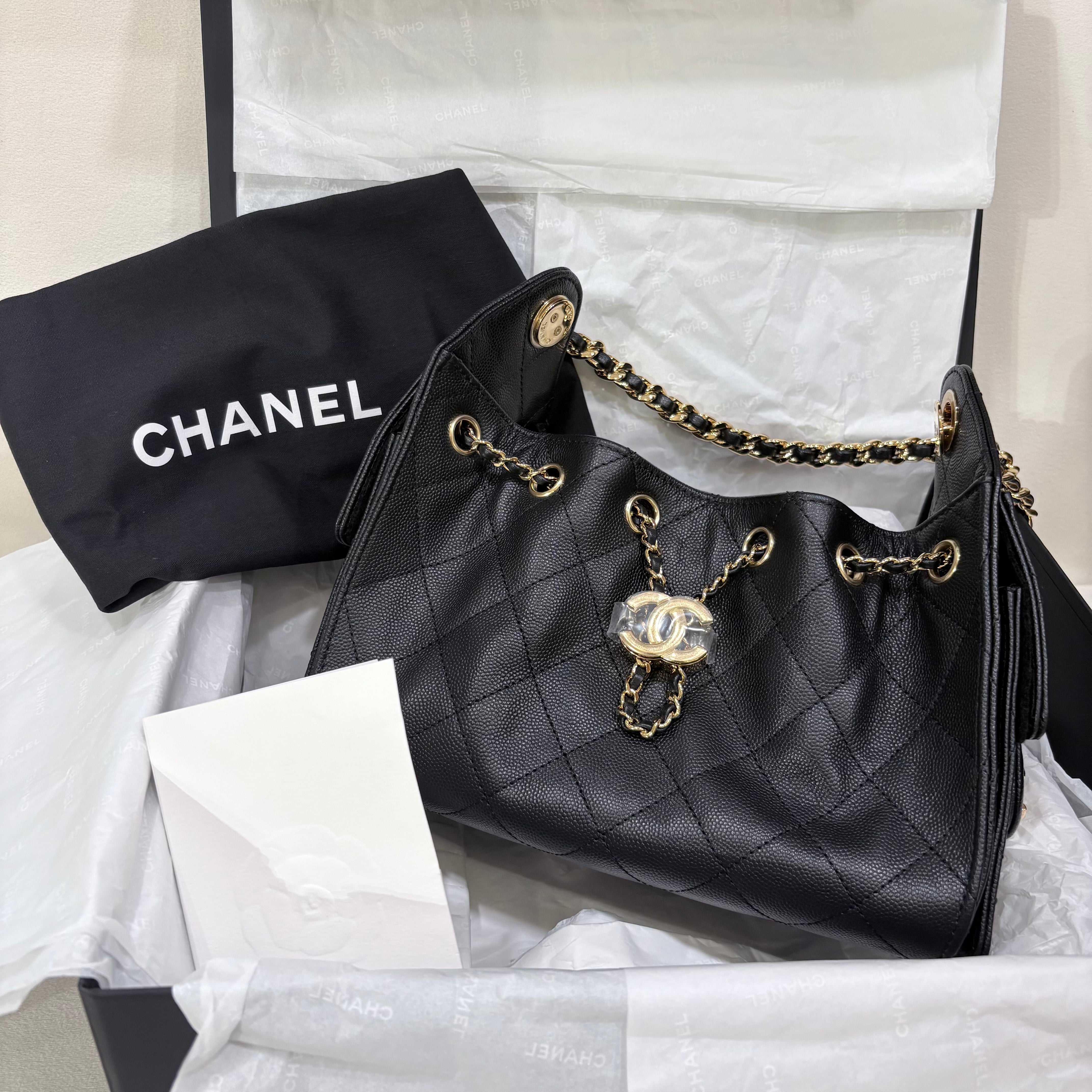 chanel 25bag mini black gold New