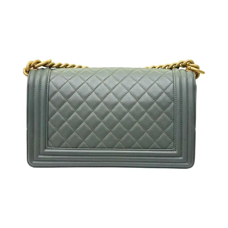 Chanel boy bag quilted leather gold hardware