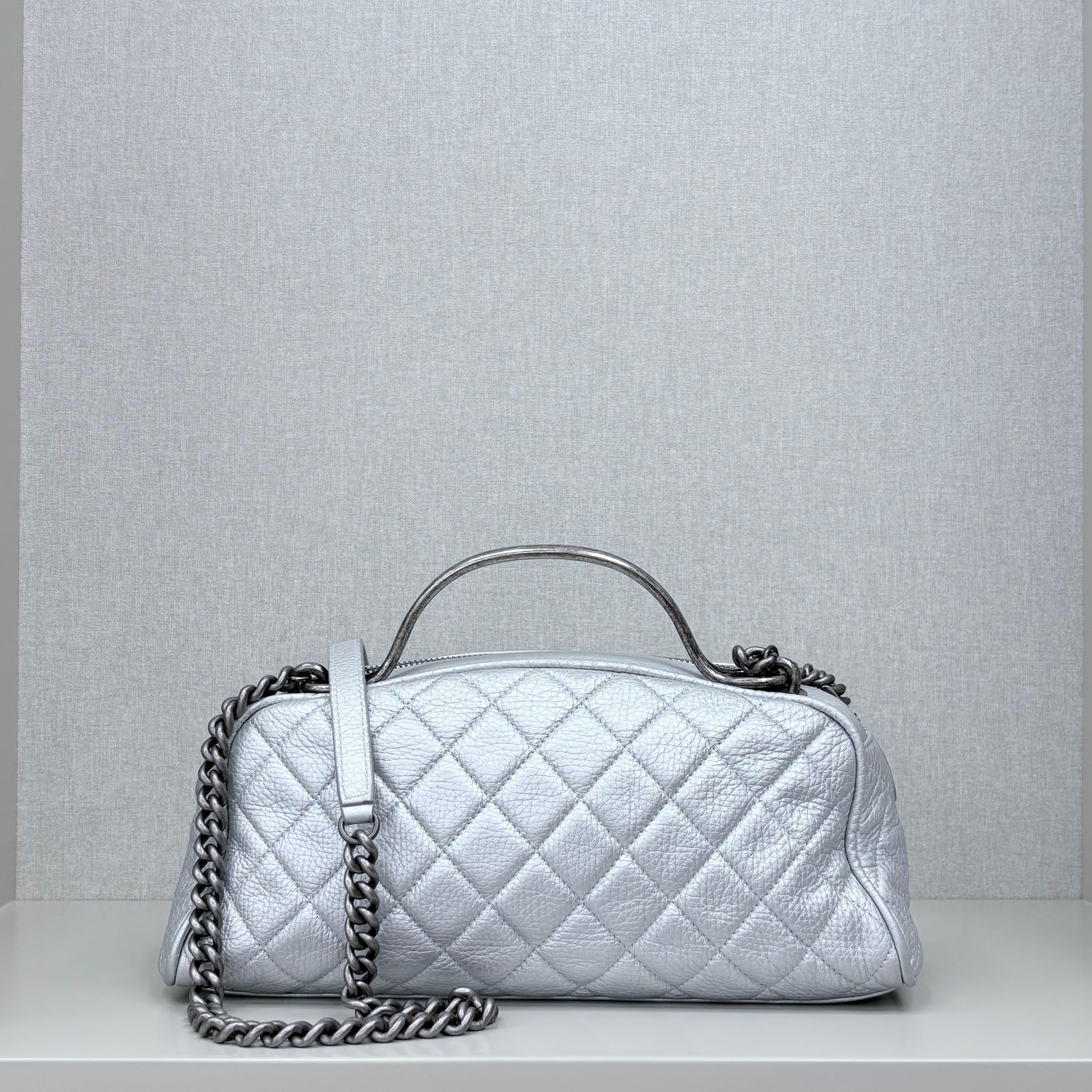 Chanel Mini Bowling Bag Metallic Calfskin Pre-Owned