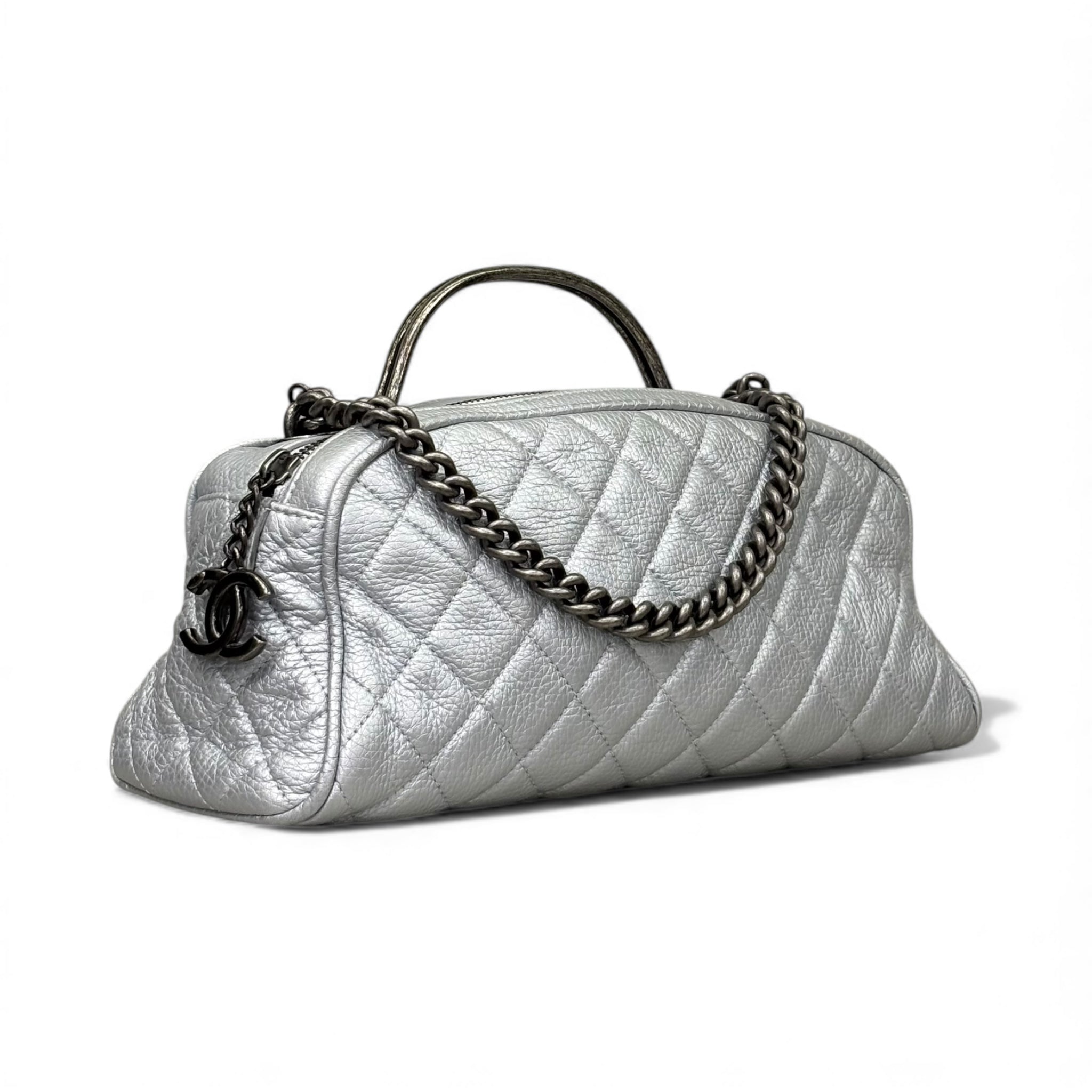 Chanel Mini Bowling Bag | Metallic Calfskin | Pre-Owned