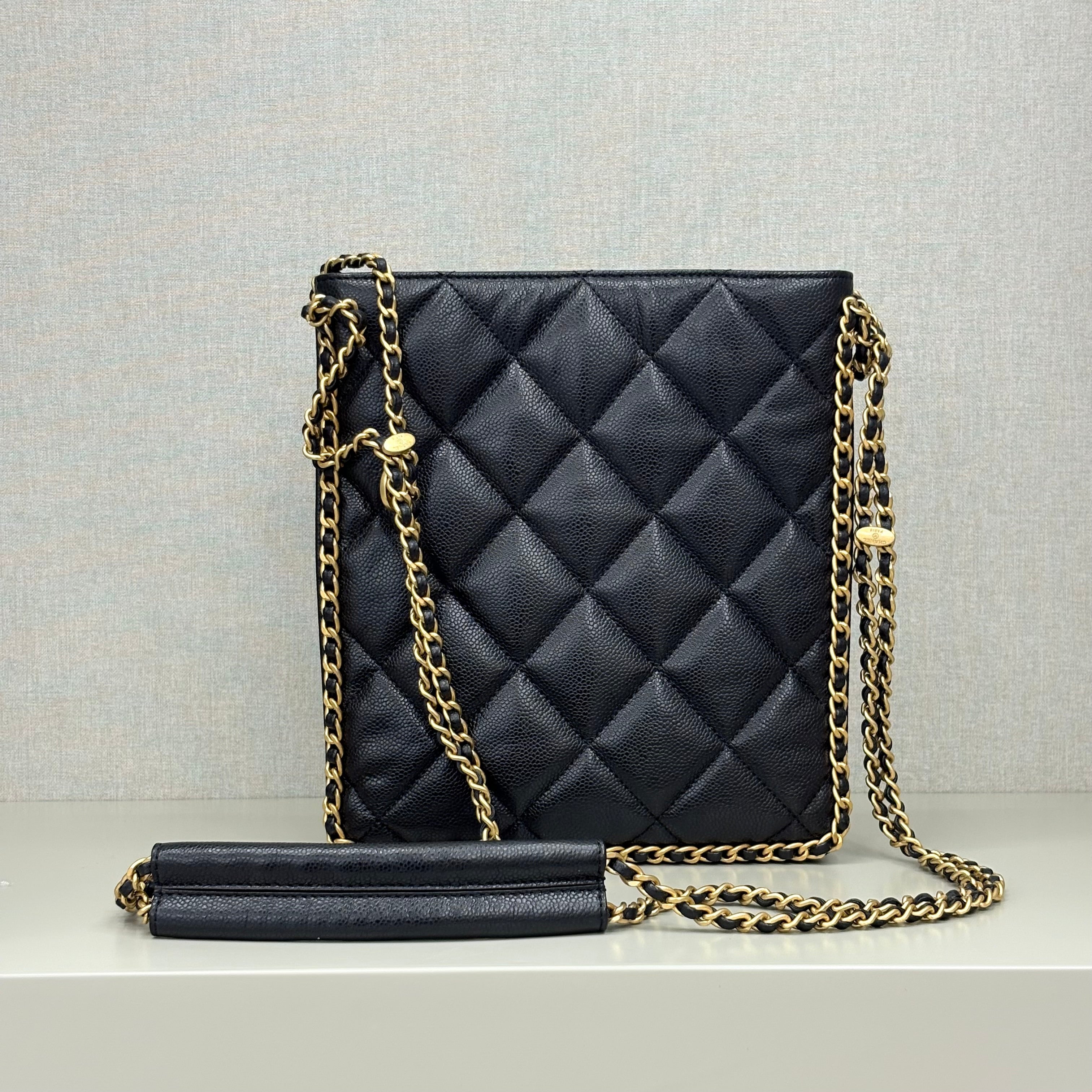Chanel Mini Tote Black Caviar GHW Pre-Owned