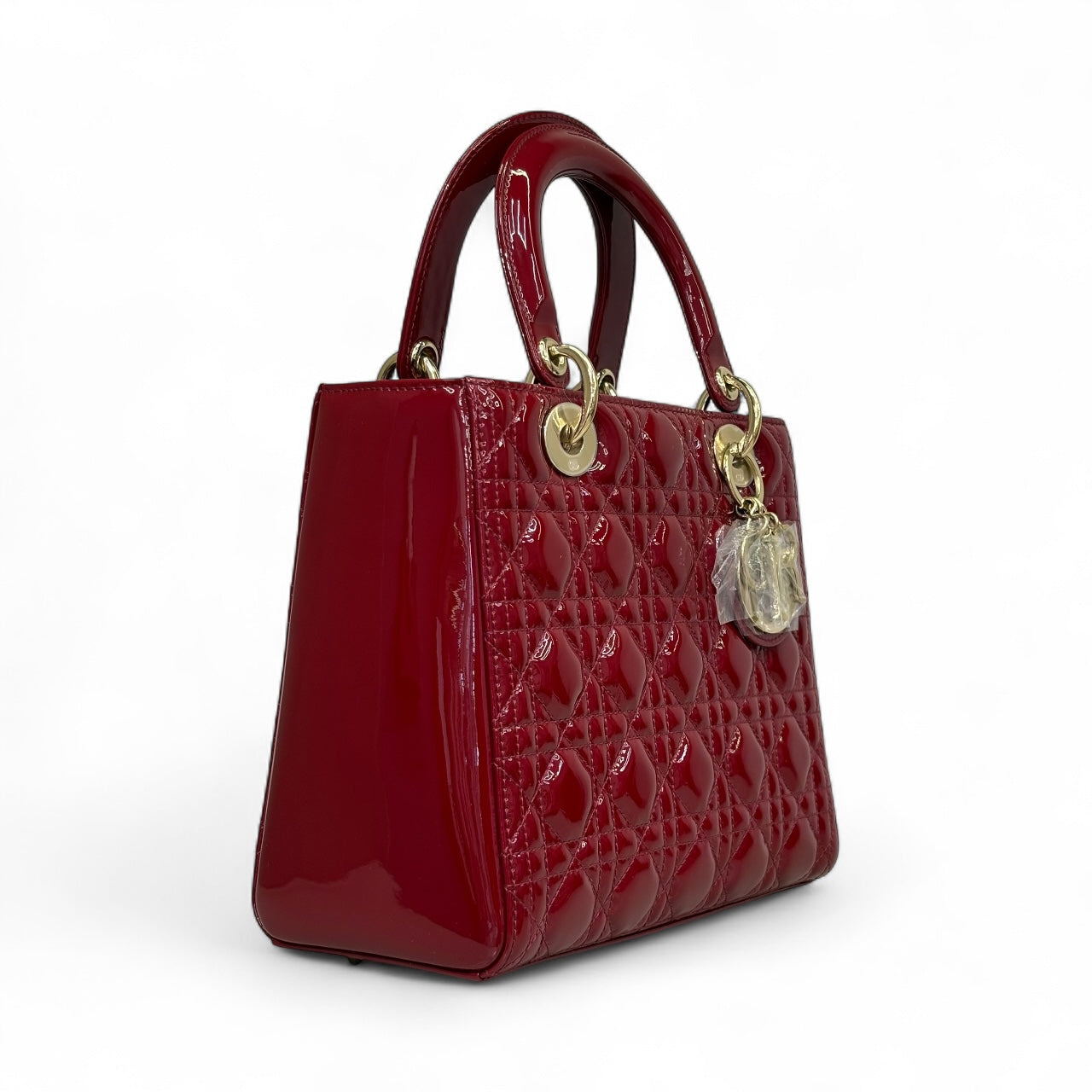 Christian Dior Lady Dior Patent Red Pre-Owned