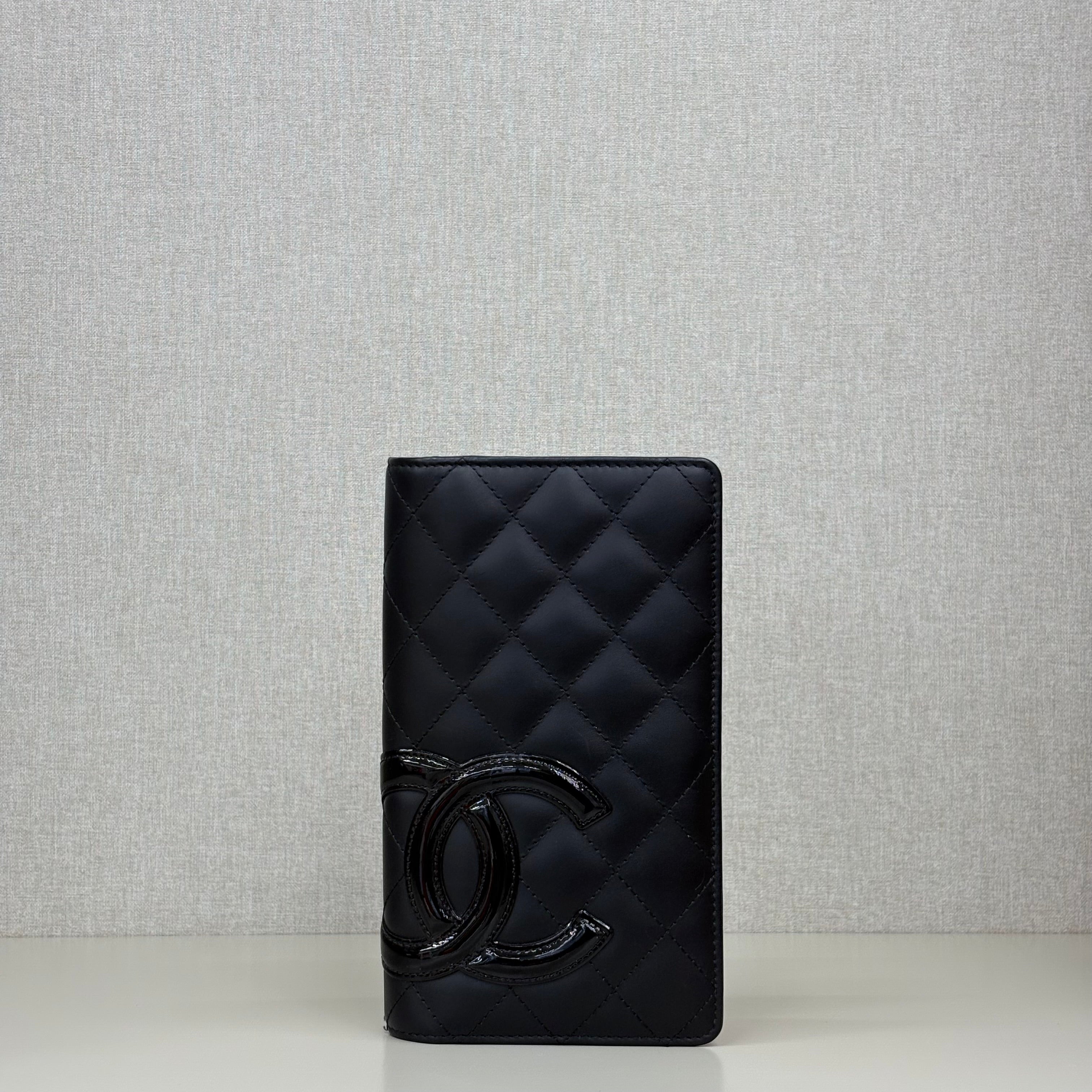 Chanel Cambon Wallet Balck Calfskin Pre-Owned