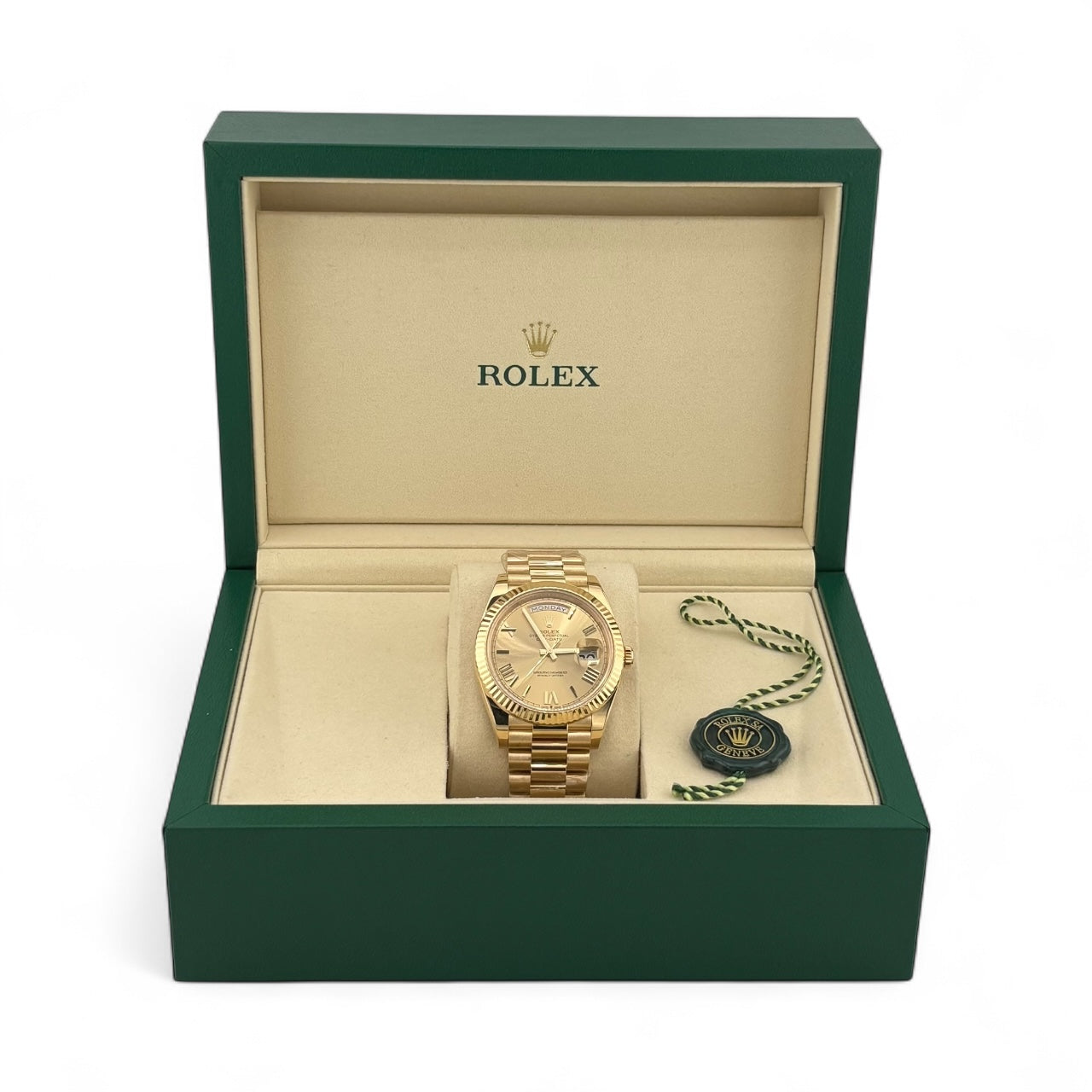 Rolex Day-Date Champagne 228238 Pre-Owned Mint Full Set NWT
