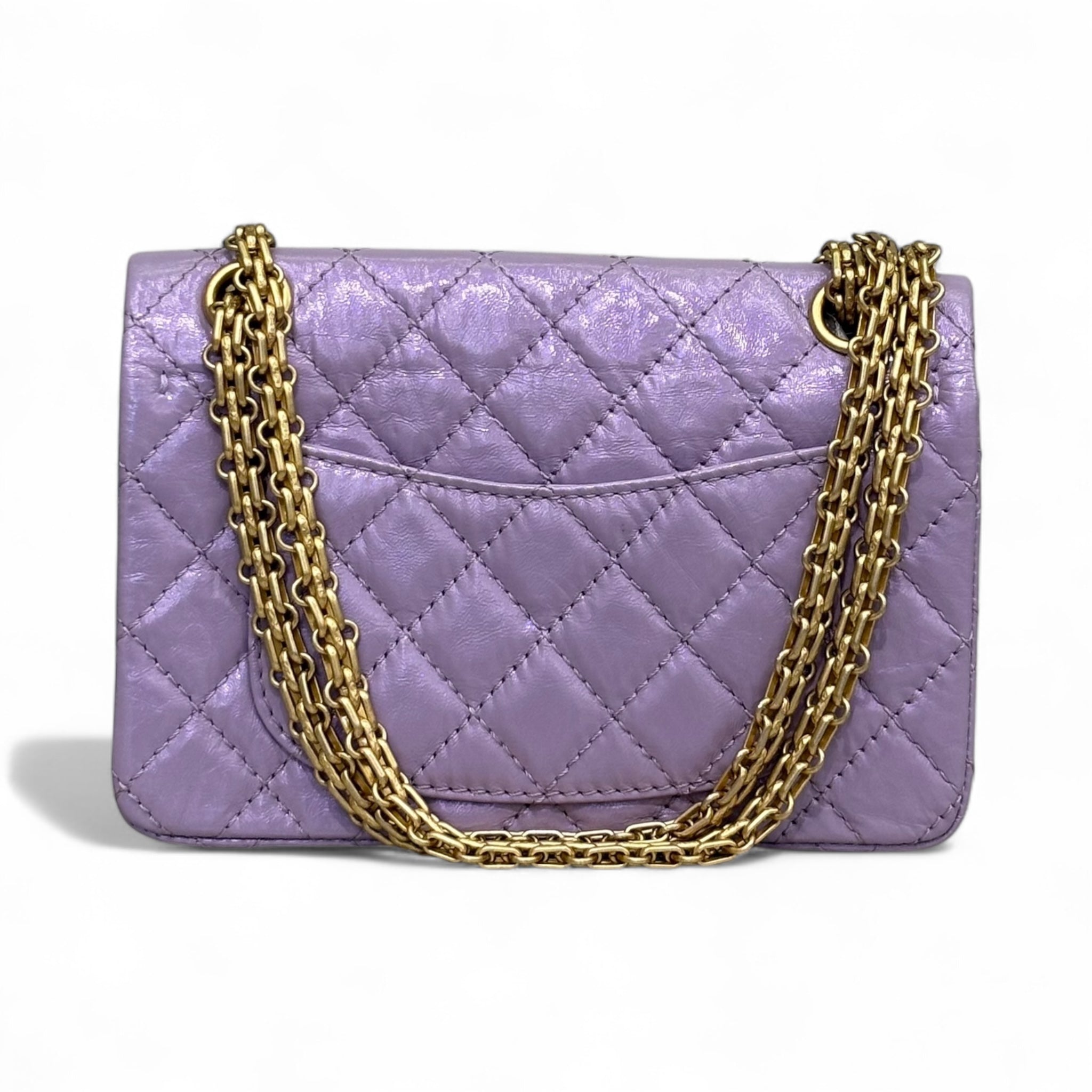 Chanel Mini 2.55 Metallic Purple GHW Pre-Owned