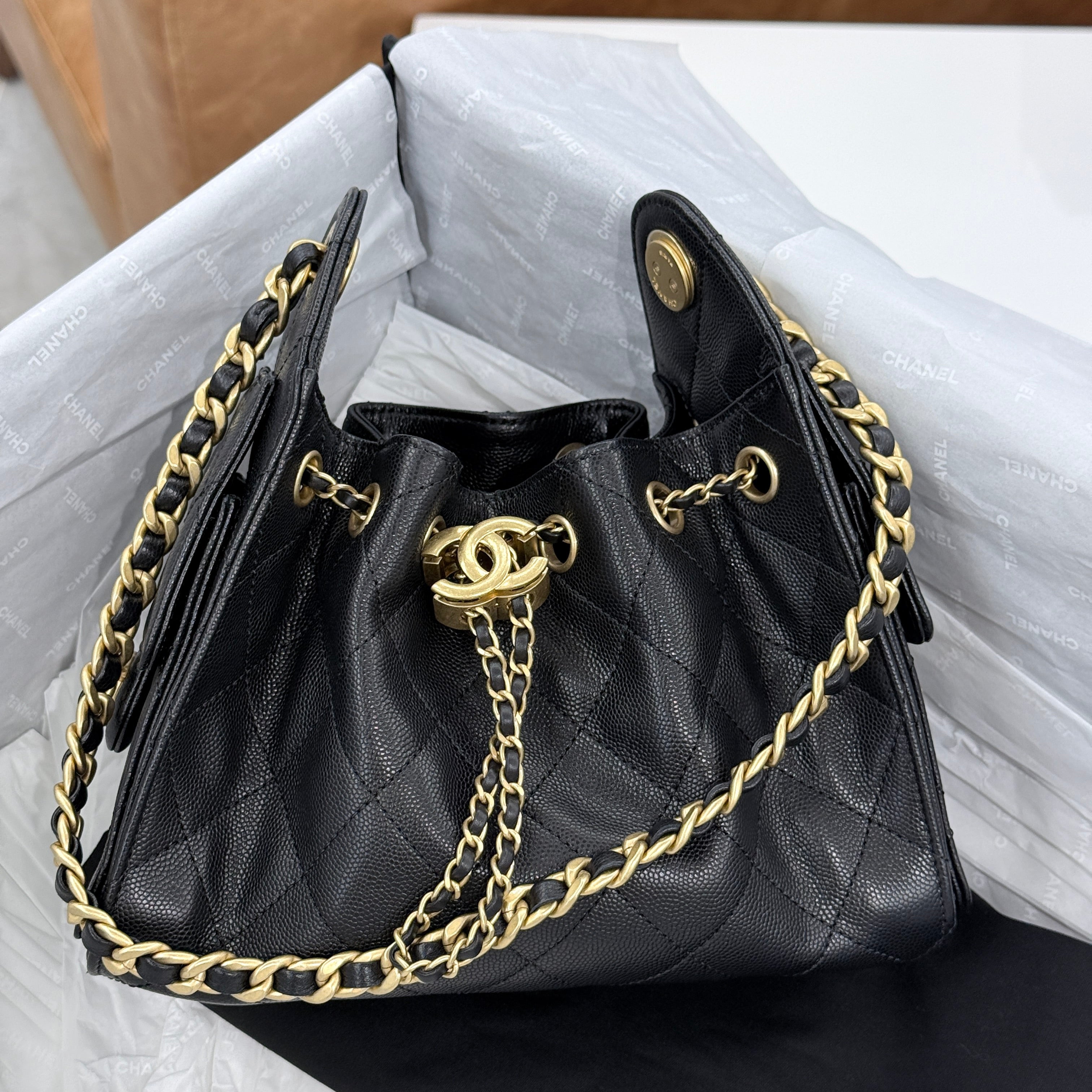 CHANEL 25Bag Mini Black Gold
