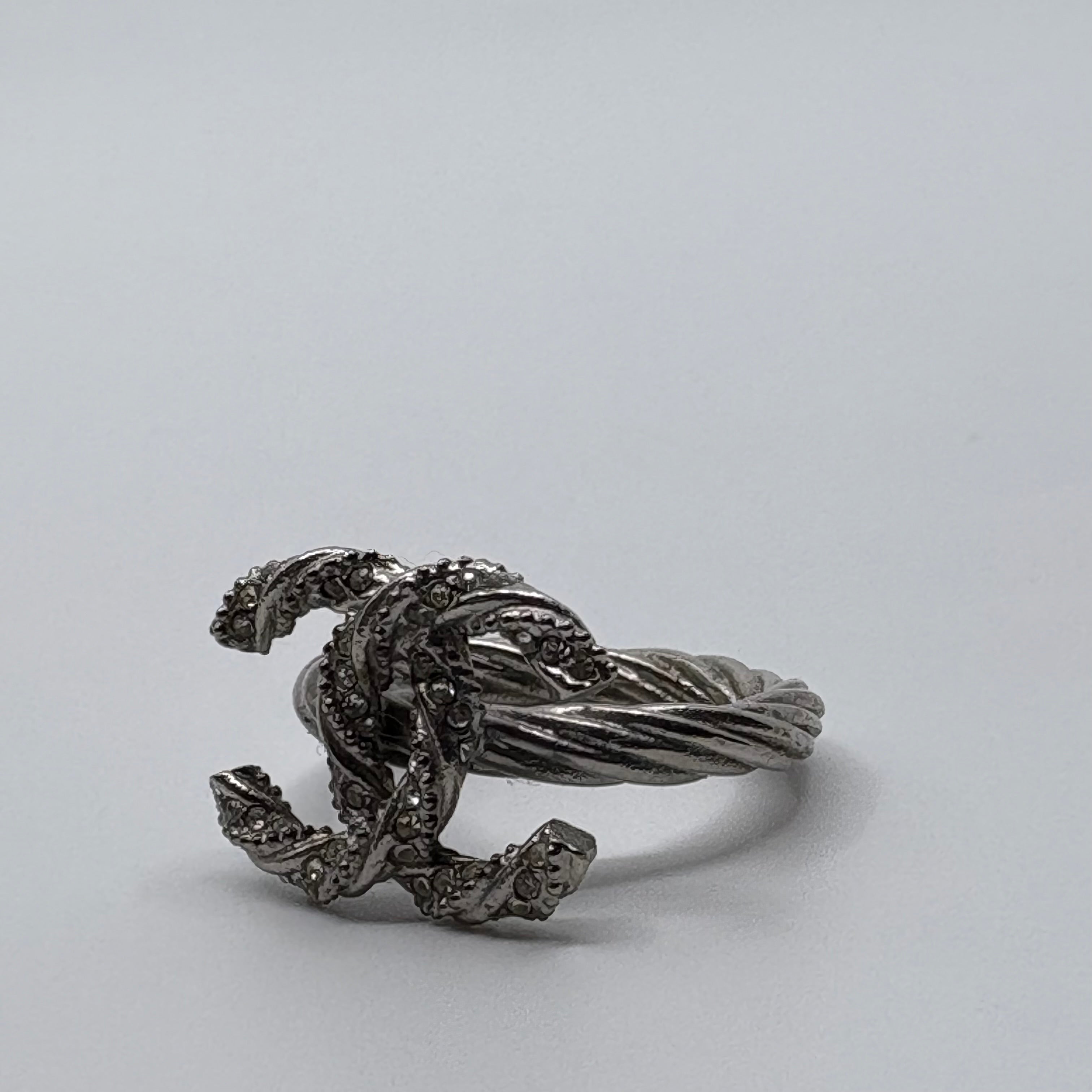 Chanel Ring Silver Tone Pre-Owned
