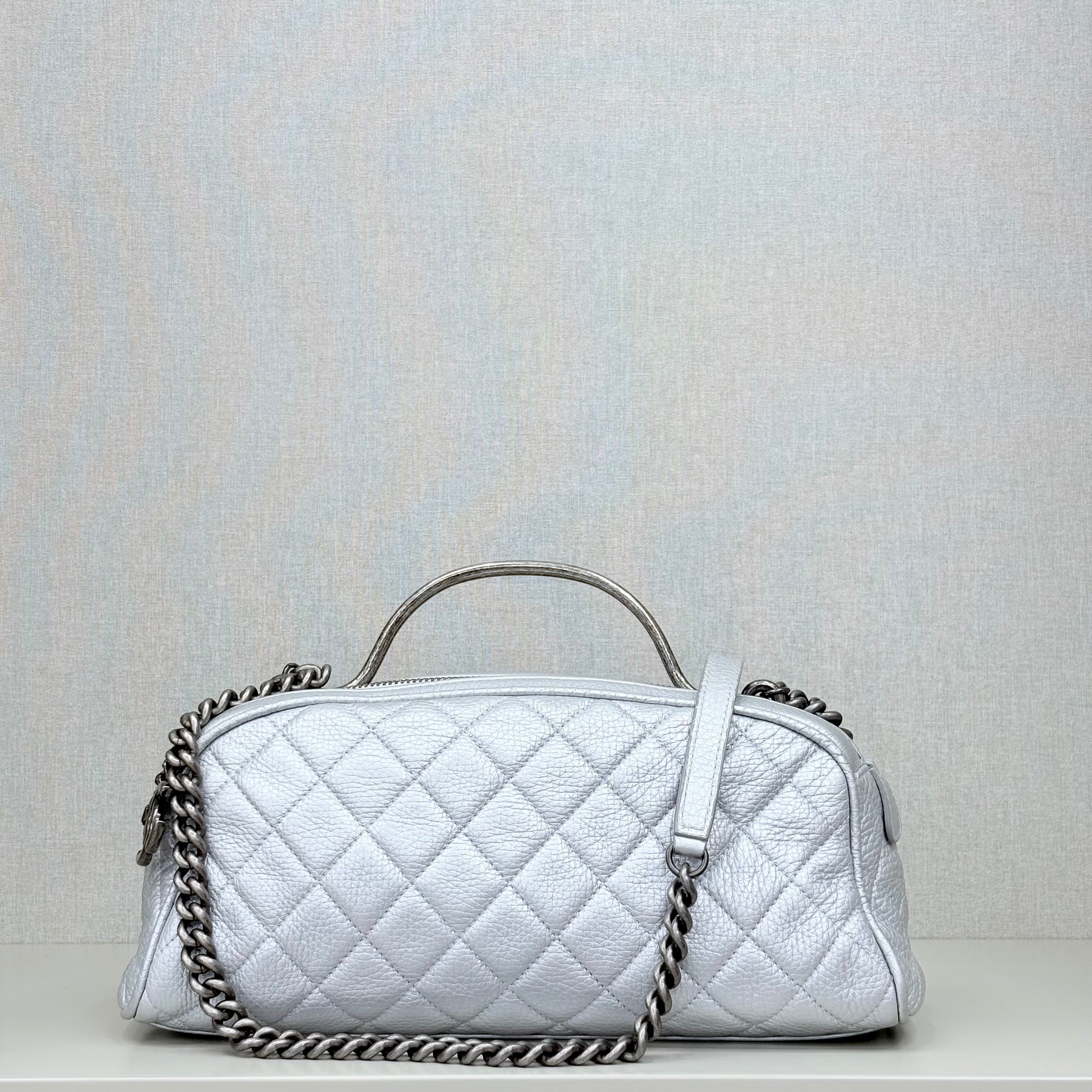 Chanel Mini Bowling Bag Metallic Calfskin Pre-Owned