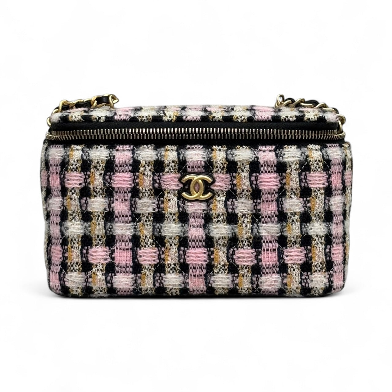 Chanel Vanity Case Tweed Multicolor Pre-Owned