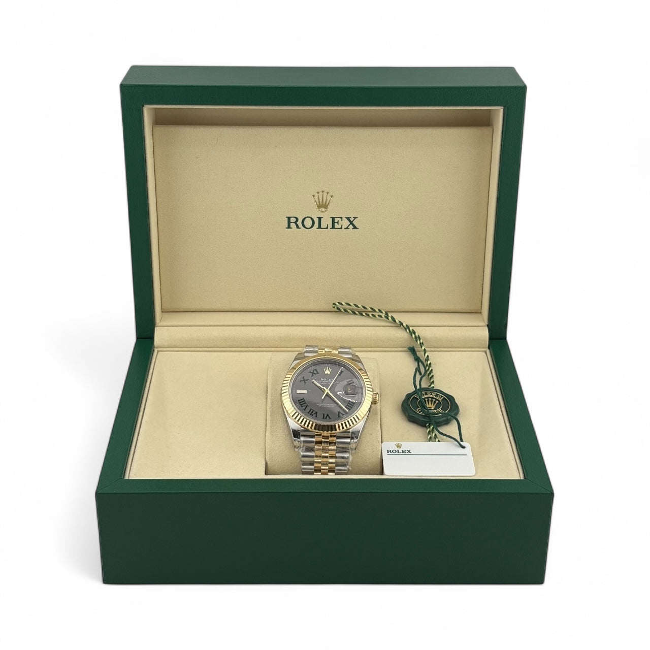 Rolex Datejust 41mm Wimbeldon Two-Tone 126333 March 2024 Pre-Owned Mint Full Set