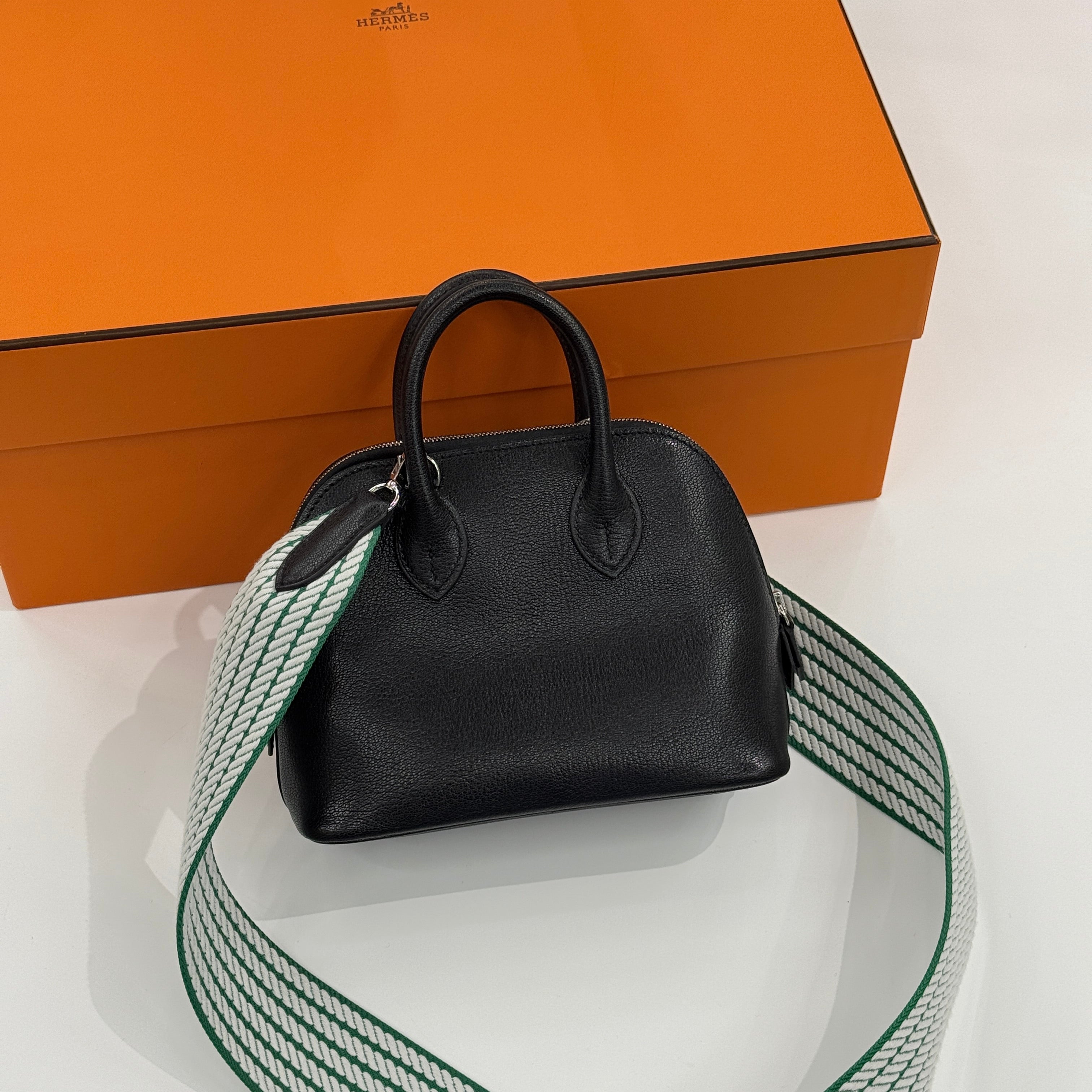 HERMÈS Mini Bolide Black PHW K Pre-Owned