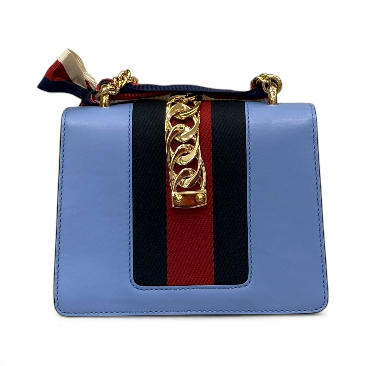 Gucci Leather Sylvie Mini Chain Bag Pre-Owned Mint