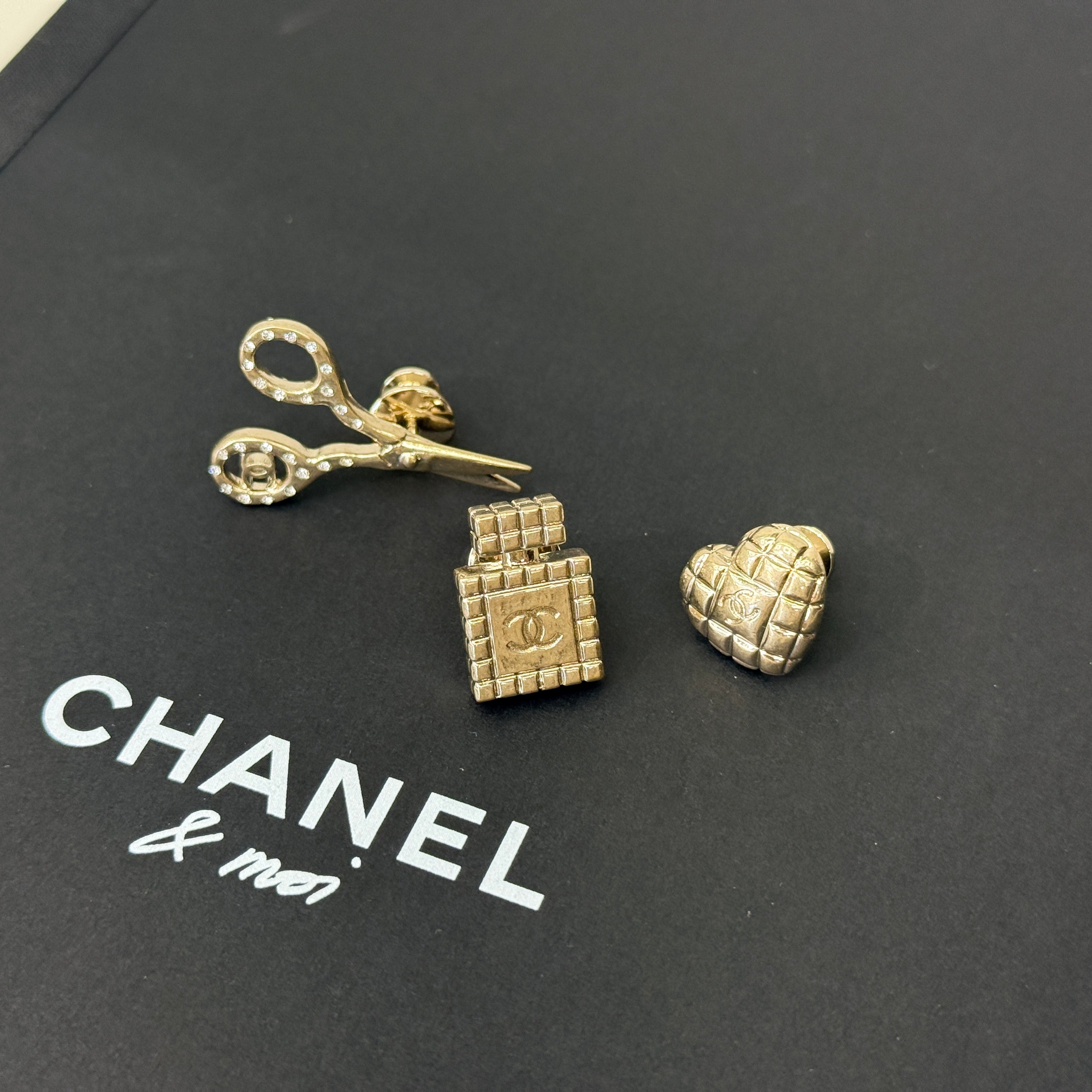 Chanel Brooch 3 Pieces GHW