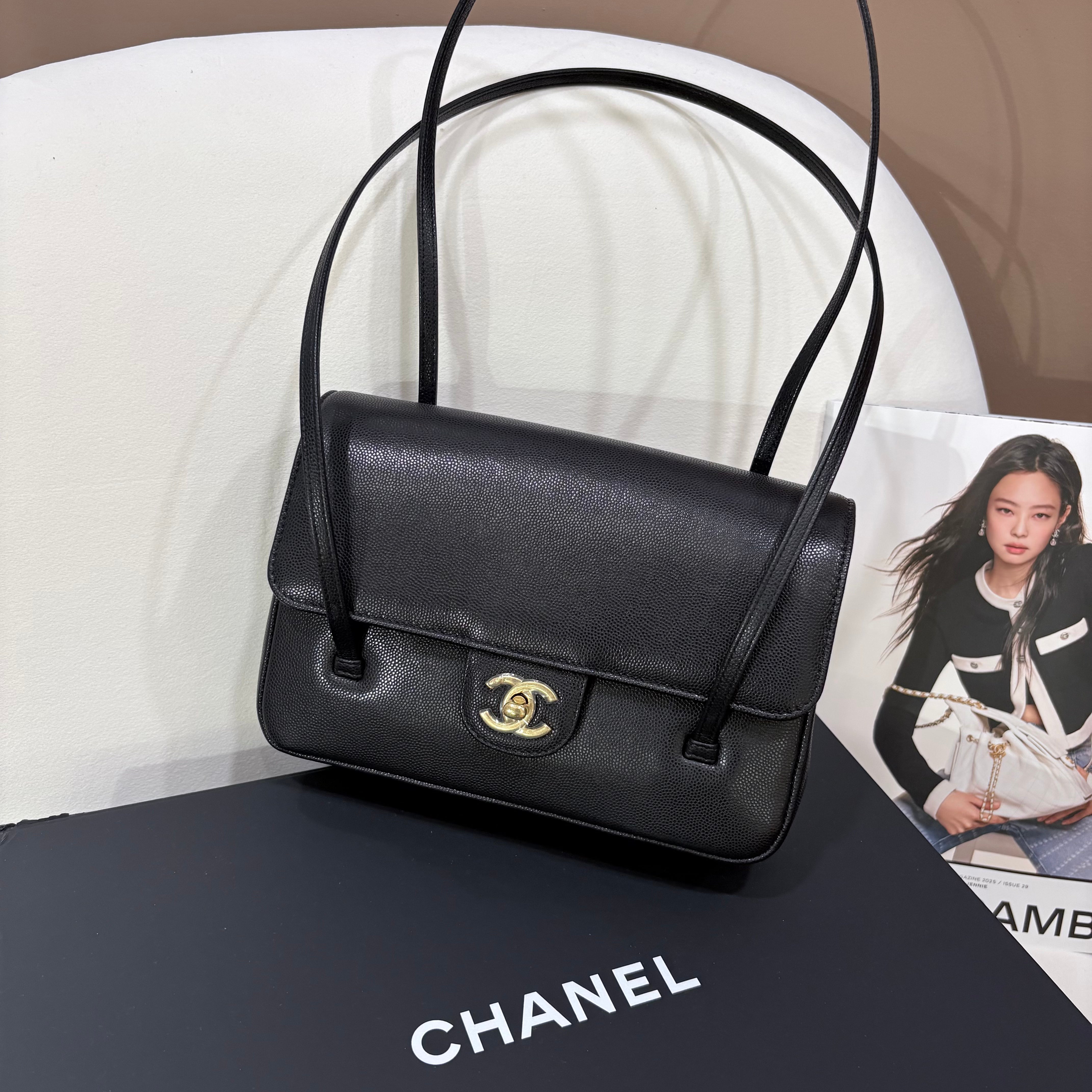 CHANEL Small Preppy Black Gold