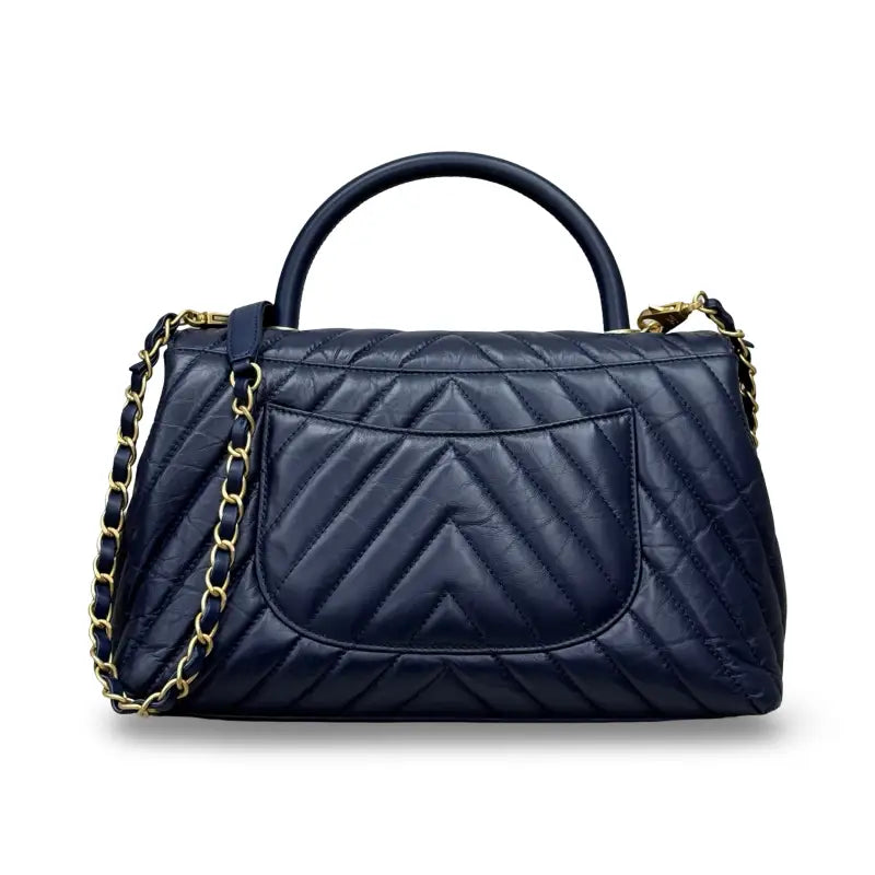 Chanel Coco Crush Navy Blue Bag with Gold Hardware Pre-owned