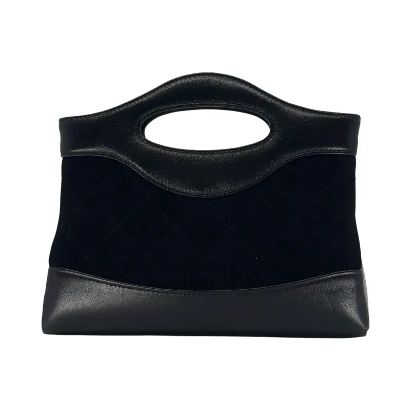 Chanel 31 Nano Bag | Black Suede & Calfskin | Gold Hardware | New Full Set