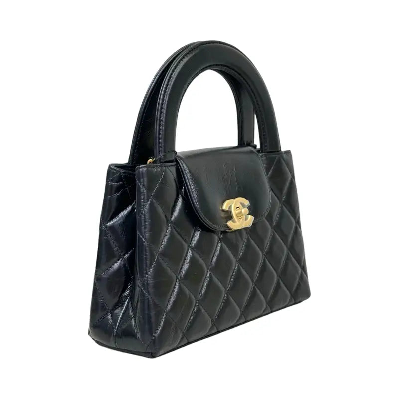 Chanel Nano Kelly Shopper | Shiny Aged Calfskin | Black | New