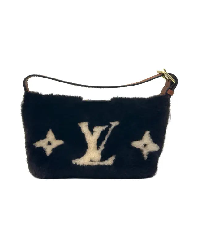Louis Vuitton Hills Pochette – Dark Brown Fur Monogram Leather Handle Never Worn