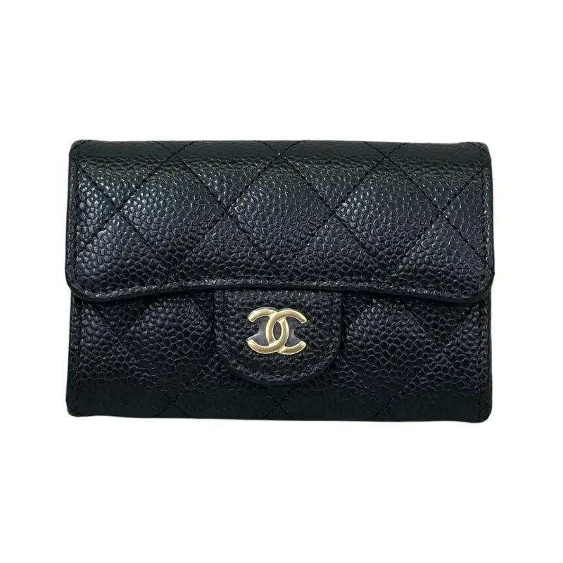 Chanel Classic Flap Card Holder – Black Caviar Leather Gold Hardware (New)
