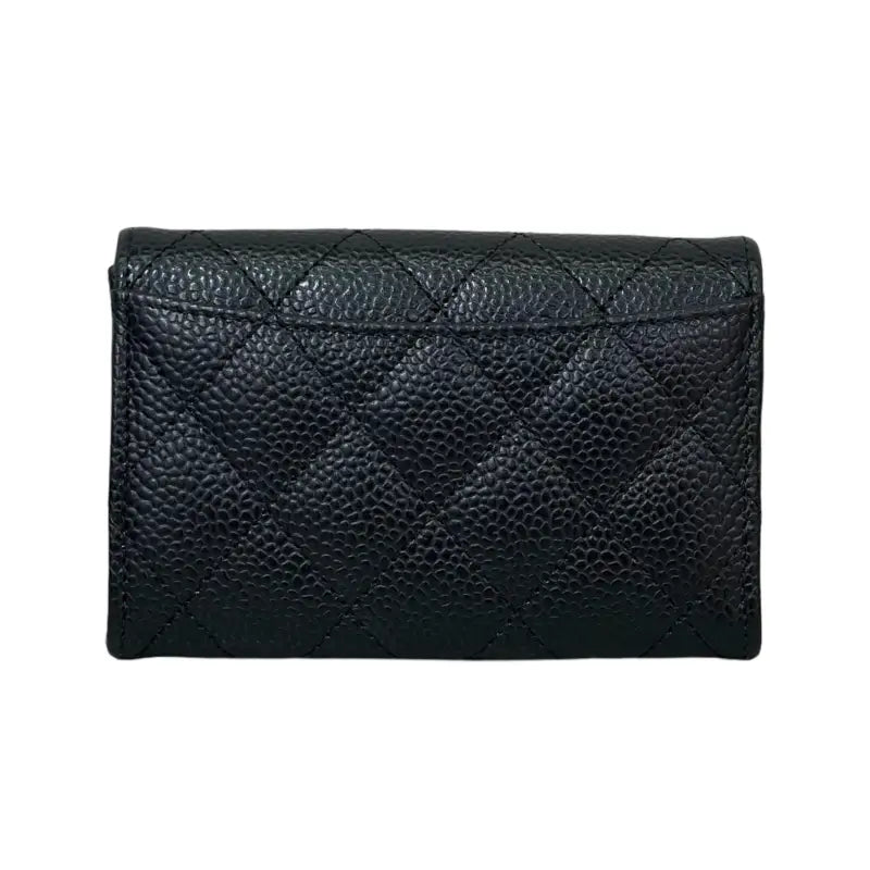 Chanel Classic Flap Card Holder – Black Caviar Leather Gold Hardware (New)