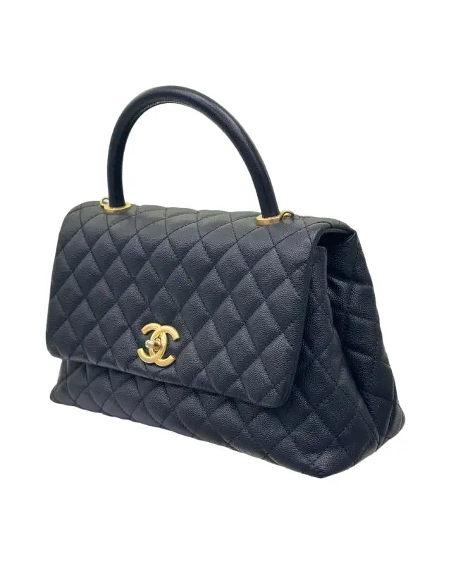 Chanel Coco Handle – Medium Black Caviar Leather Gold Hardware Pre-Owned Very Good