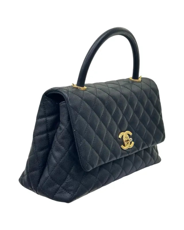 Chanel Coco Handle – Medium Black Caviar Leather Gold Hardware Pre-Owned Very Good