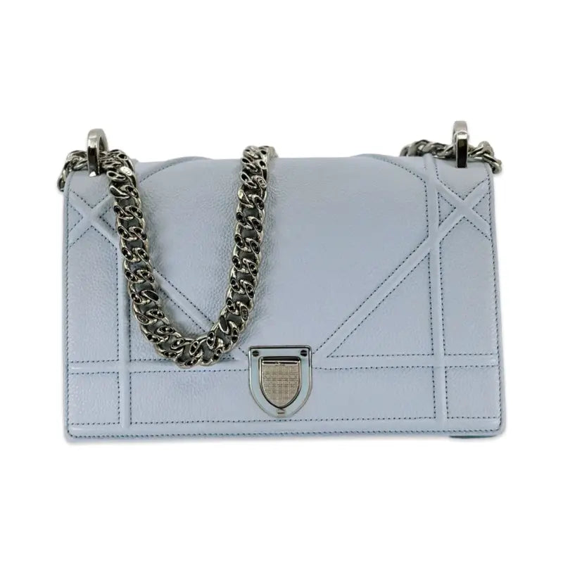 Dior Diorama Flap Bag – Medium | Light Blue Leather | Silver Hardware | Pre-Owned Excellent