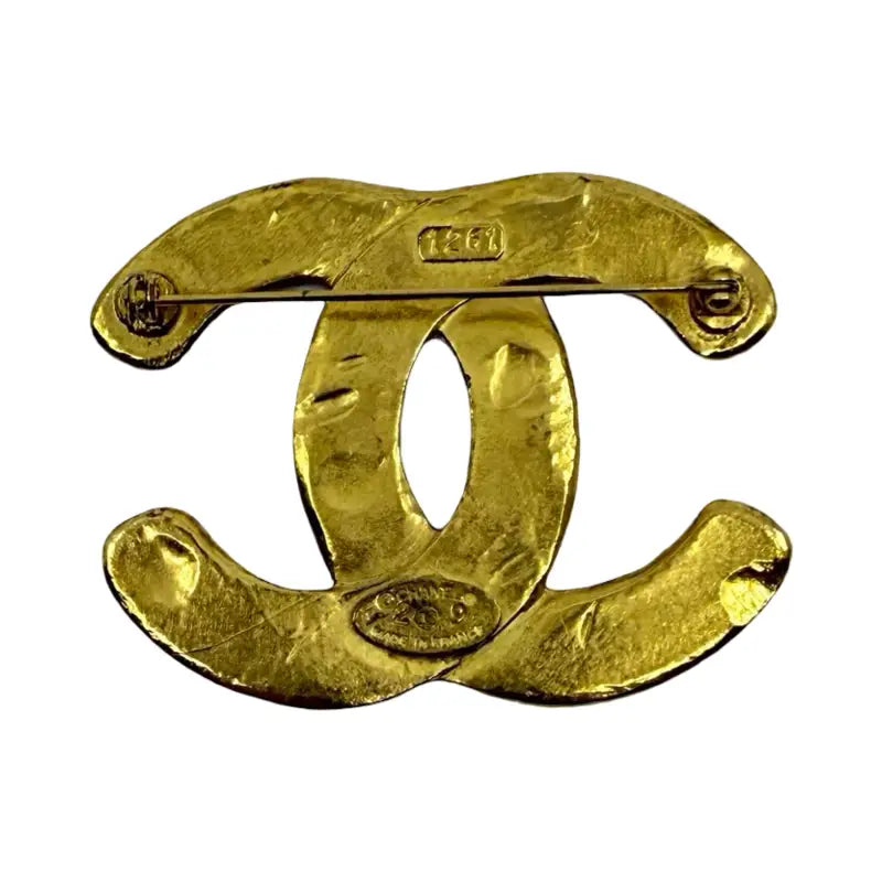Chanel CC Logo Brooch | Gold Metal | Pre-Owned