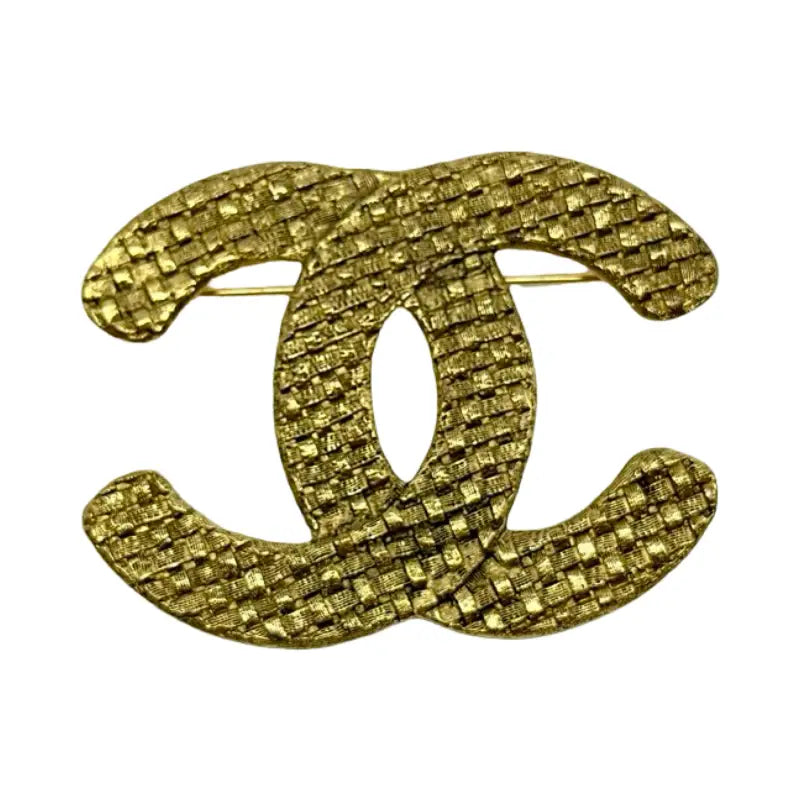 Chanel CC Logo Brooch | Gold Metal | Pre-Owned