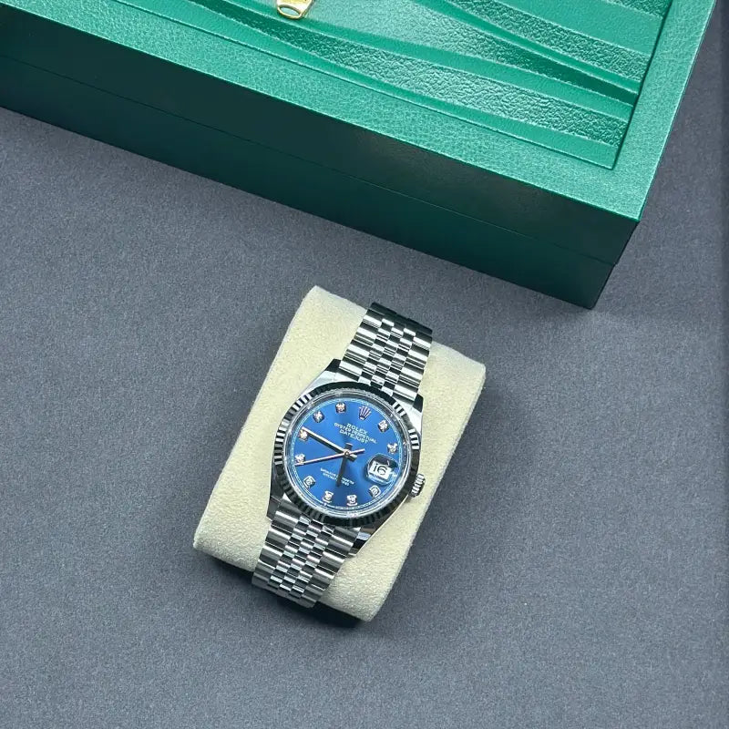 Rolex Datejust 36 – Ref. 126234 | Bright Blue Diamond Dial | Fluted Bezel | Jubilee | 2025 | Mint