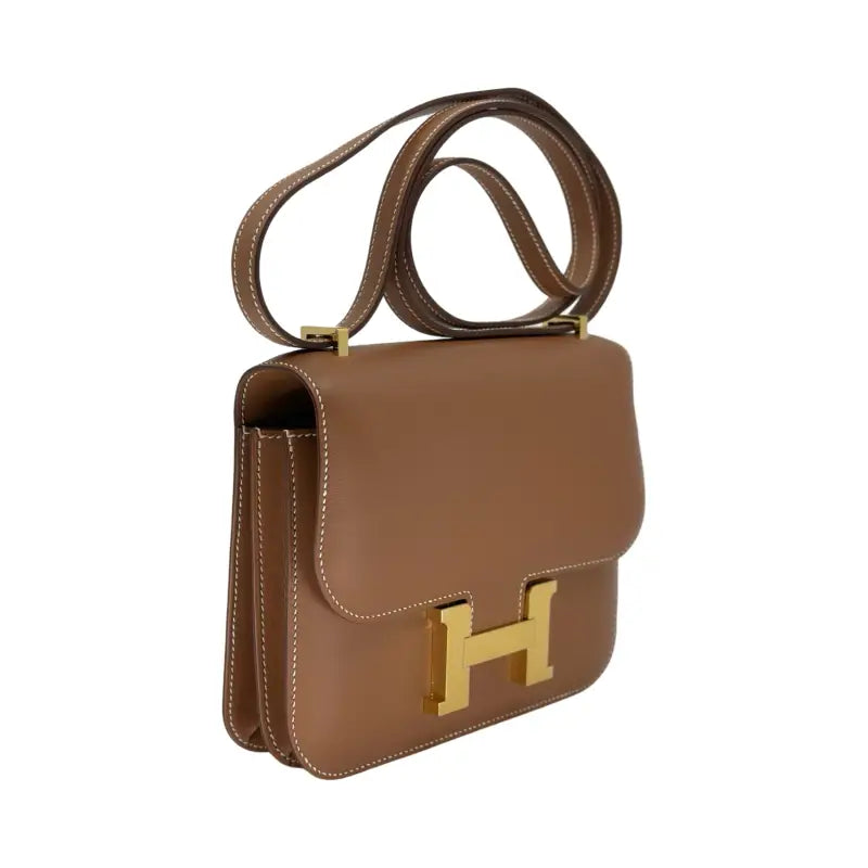Hermès Constance 19 | Gold Swift Leather | Gold Hardware | B Stamp | New Full Set with Mirror