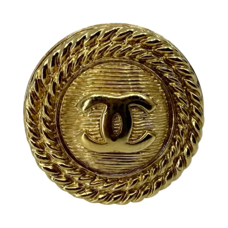 Chanel CC Logo Ring | Gold-Tone Metal | PRE-OWNED EXCELLENT | Full Set