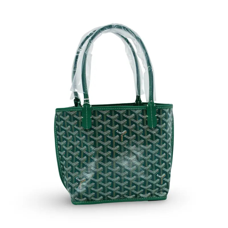 Goyard Anjou Mini Tote | Green Goyardine Canvas | New | Full Set