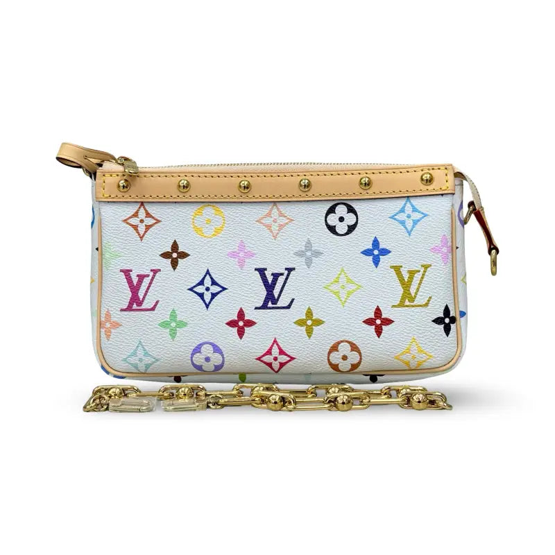 Louis Vuitton x Takashi Murakami Pochette | Multicolor | Gold Hardware | New