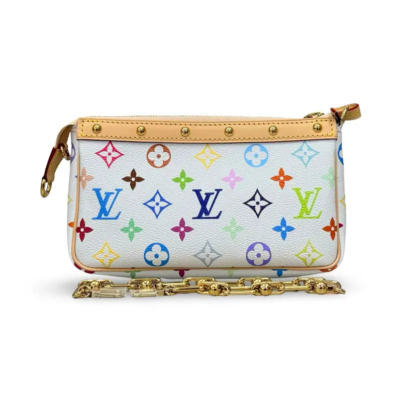 Louis Vuitton x Takashi Murakami Pochette | Multicolor | Gold Hardware | New
