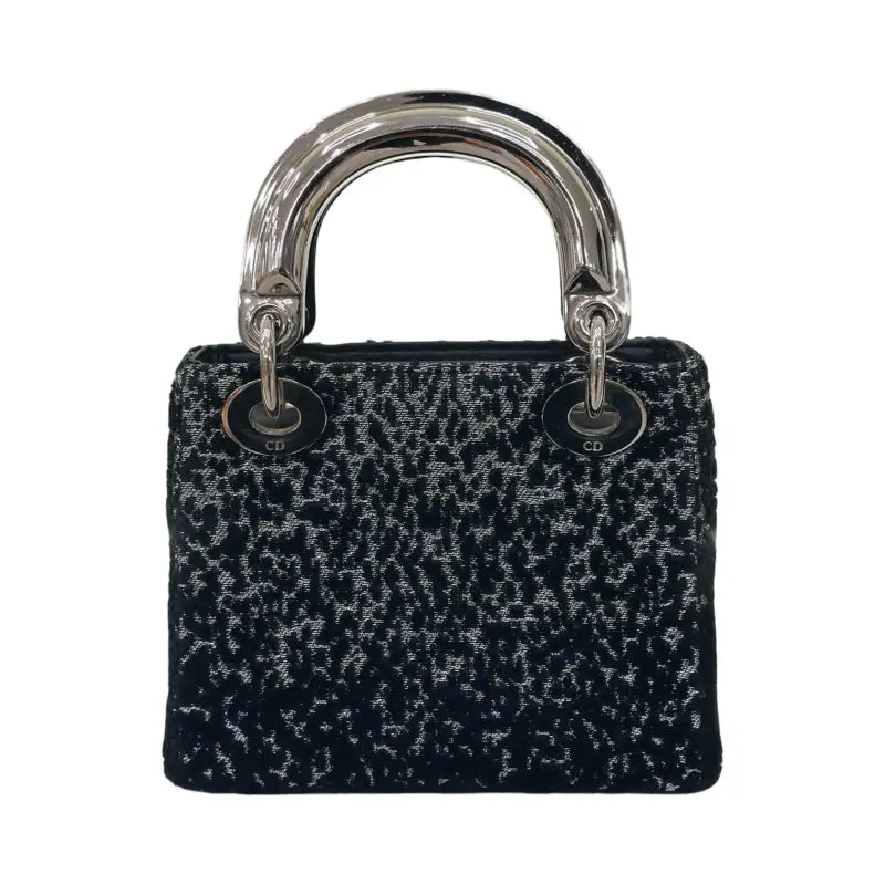 Dior Mini Lady Dior | Black Velvet | Silver Hardware | Pre-Owned Very Good