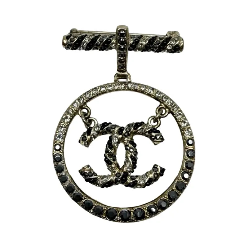 Chanel Strass Anchor Marine Brooch | Black & Gold | Pre-Owned - Gold