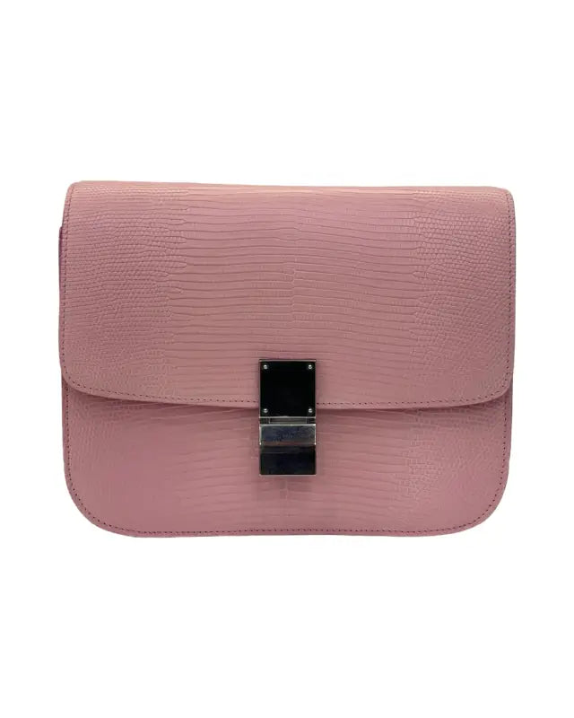 Celine Classic Box Bag | Medium | Pink Lizard | Silver Hardware | Pre-Owned Excellent